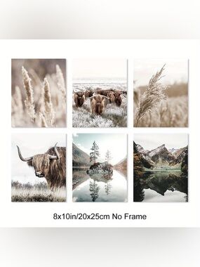 NEW Neutral Toned Nature Wall Art Set - 6 Prints